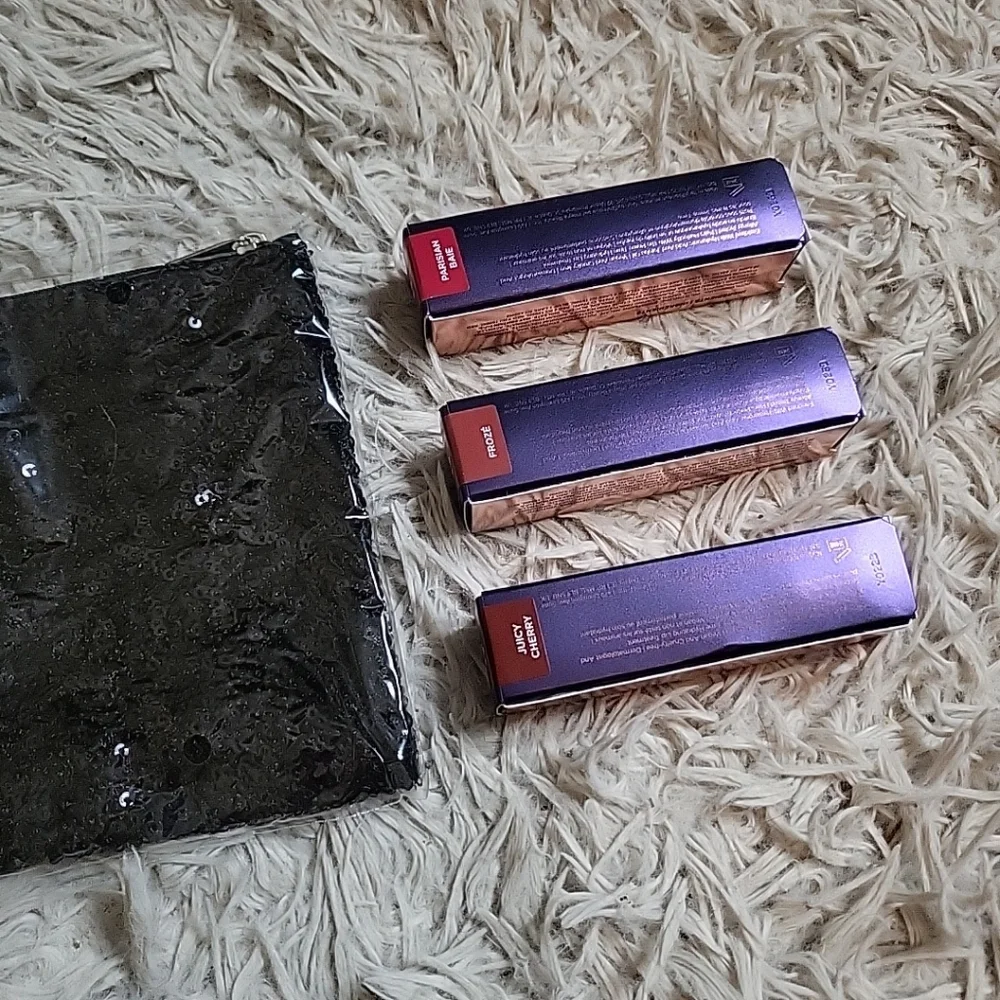 Lippy Bundle Lippies imayla The One Hydrating Cream Lipstick & Sequin Bag Lot ✨️